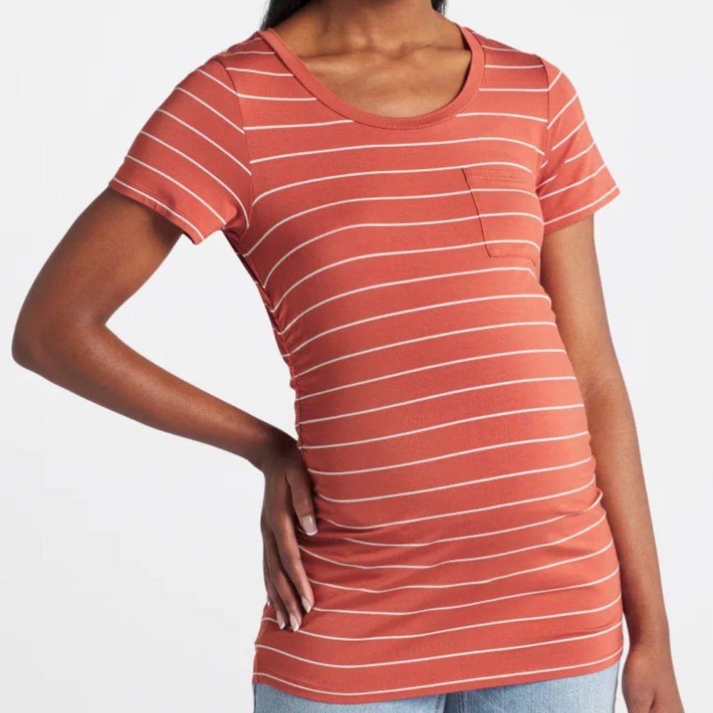 Stitch Fix/MARKET & SPRUCE: Elaine Maternity Straight Hem Pocket Tee (M)